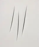Concetto Spaziale, Attese by Lucio Fontana, 1965, waterpaint on canvas, sold Feb 2016