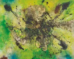 Toshimitsu Imai, Pittura (Verde), 1960, oil on canvas