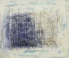 Construction Rectiligne by Jean Fautrier, 1958, oil and pigment on paper laid on canvas, sold Feb 2016