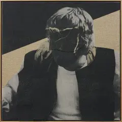 David Noonan, Untitled, 2009, screen printed jute and linen laid on wood, in an artist's wooden frame