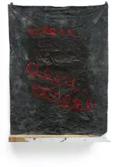 Let Me Be by Oscar Murillo, 2011, canvas, dye, oil, aluminium foil, wood, offered Feb 2016