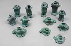 Fang Lijun, Nature Group, 2005, bronze, in 12 parts
