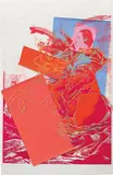 Andy Warhol, Diana Vreeland Rampant (after Jacques-Louis David, "Napoleon at St. Bernard"), 1984, silkscreen and paper collage on paper