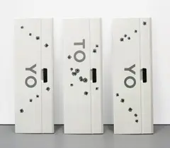 Kaz Oshiro, Tailgate (YO TO YO), 2006, acrylic and bondo on canvas laid on board, in 3 parts