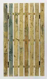 Fredrik Værslev, Untitled (Garden Painting), 2011, house paint, spraypaint on wood, steel support