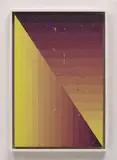 Julian Hoeber, Execution Changes #49 (DS, Q1, LRJ, DC, Q2, LRJ, LC), 2012, acrylic on panel, in artist's wooden frame