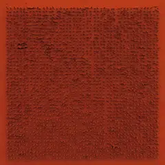 Tableau Clous by Bernard Aubertin, 1969, Nägel auf Holz, rot bemalt, sold Feb 2016