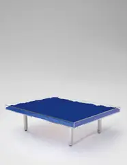 Table Bleue by Yves Klein, designed 1961, IKB pigment, glass, Plexiglas, steel, wood, sold Feb 2016