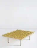 Yves Klein, Table Or, designed 1963, 22-karat gold leaf, acrylic, glass, steel, wood