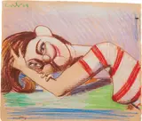 George Condo, Untitled (Portrait of a Woman), 2004, pastel on paper
