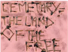 Cemetary by Dash Snow, 2006-2007, collage on paper, sold Apr 2016