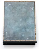 Dashiell Manley, Partial Abstraction I, 2013, gouache, polymer medium, lighting gels, ink, canvas, wood and glass