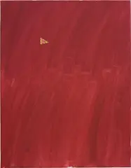 Andy Boot, Pizza, 2013, acrylic paint and sticker on canvas