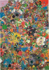 Gelitin, Flower Painting, 2010, plasticine on wood panel