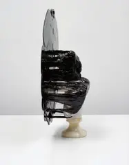 Untitled by Nick van Woert, 2011, cast marble bust and urethane plastic, sold Apr 2016
