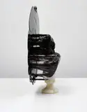 Nick van Woert, Untitled, 2011, cast marble bust and urethane plastic