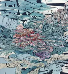 Emilio Perez, Untitled (Shuffle), 2006, acrylic and latex on panel