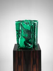 Untitled by Anselm Reyle, 2008, bronze, chrome enamel varnish and artist's makassa wood veneer plinth, offered Apr 2016