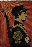 Rose Soldier by Shepard Fairey, 2007, stencil collage on paper, sold Apr 2016