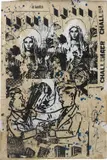 Faile, Untitled (Challenger), 2006, acrylic and silkscreen on paper