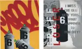 Seen, Two Works: (i) Graff Loser; (ii) No. 6;, 2007, acrylic on canvas, in two parts