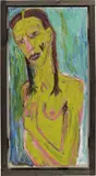 Billy Childish, Girl Holding Breast, 2005, oil on canvas, in artist's frame