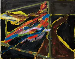 Ganna Kryvolap, Ribbons, 2015, oil and ribbon on canvas