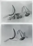 Two Works: (i) Hammer & Sickle with Bread; (ii) Hammer & Sickle with Vibrator by Andy Warhol, c. 1975, black and white photograph, offered Apr 2016