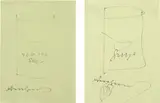 Two Works: (i) Untitled (Tomato Soup); (ii) Untitled (Soups) by Andy Warhol, c. 1980, felt-tip marker on paper, sold Apr 2016