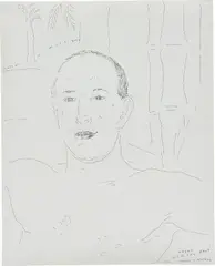 Nathan in Mustique by David Hockney, n.d., ink on paper, sold Apr 2016