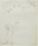 Male Costume Figure by Andy Warhol, c. 1954, ballpoint pen on paper, offered Apr 2016