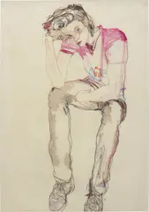 Howard Tangye, Arthur (in pink house t-shirt), 2003-2005, mixed media on Pergamenata paper