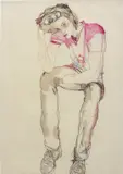 Howard Tangye, Arthur (in pink house t-shirt), 2003-2005, mixed media on Pergamenata paper