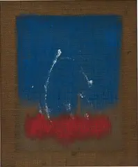 Untitled by Salvatore Emblema, 1979, tinted soil on burlap, sold Apr 2016