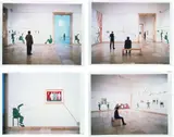 Four Works: (i) Two Walls with Corner; (ii) Melancholy Punchinello; (iii) Punchinellos with Helpers in Two Galleries; (iv) Looking at Punchinellos Entering a Room + Picture by David Hockney, 1995, digital inkjet print, offered Apr 2016
