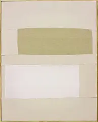Ethan Cook, Untitled, 2013, hand woven cotton canvas and cotton canvas, in an artist's frame