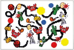 Philip Colbert, Splat Game 01, 2016, beads and sequins on canvas