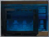 Simon Denny, Underwater Empty Vessel, 2013, aluminium, wood, CRT television casing, digital print on Plexiglas