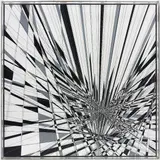 Thomas Canto, White Vortex, 2012, nylon thread and acrylic on canvas, in an artist's Plexiglas box