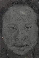 Lao-Ma by Zhang Huan, 2007, incense, ash, charcoal, resin on canvas, offered Apr 2016