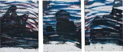 Roberto Coda Zabetta, FILM#32, 2014, enamel, tempera and indian pigment on canvas, in three parts
