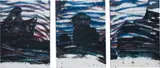 Roberto Coda Zabetta, FILM#32, 2014, enamel, tempera and indian pigment on canvas, in three parts