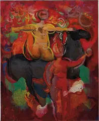 Marino Marini, Babilonia, 1958, oil and mixed media on canvas