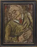 Leon Kossoff, Portrait of Chaim II, 1987, oil on board