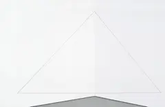 Fred Sandback, Untitled (Triangle), 1996, light brown acrylic yarn