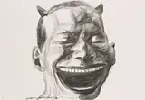 Yue Minjun, Untitled (Portrait), 2009, charcoal and graphite on paper