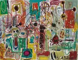 André Butzer, Untitled (Viele Tote Durch Hermann Giesler!), 2007, oil on canvas