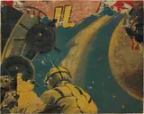 Rotella, Untitled, circa 1958, décollage on canvas