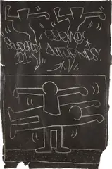 Subway Drawing by Keith Haring, 1982-83, chalk and silver marker on paper, sold Jun 2016