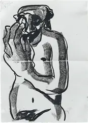 Untitled by George Condo, 1985, pastel on paper, sold Jun 2016